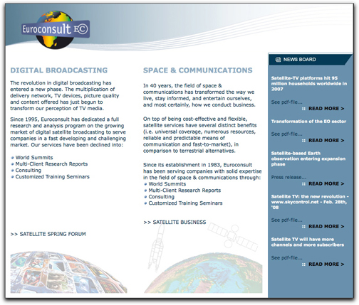 Euroconsult homepage