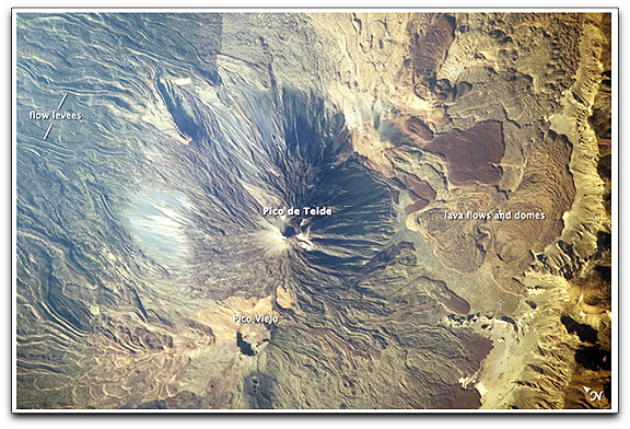 Pico de Teide volcano Canary Is NASA ISS