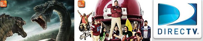 DirecTV logo + movie images