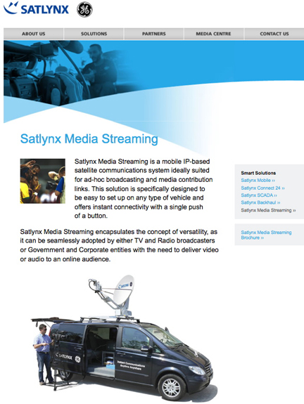 SatLynx Media Streaming page