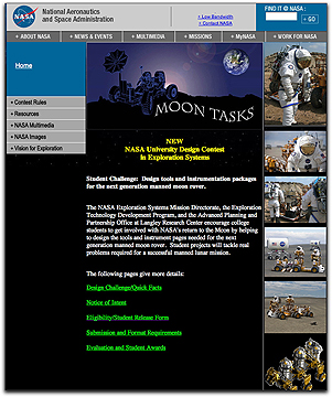 NASA student tasks
