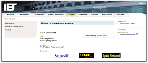 IET Mobile Multimedia Via Satellite forum