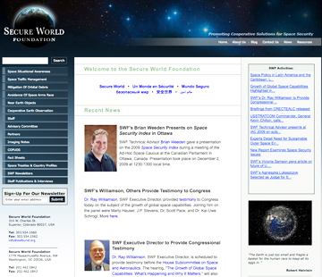 Secure World Foundation homepage
