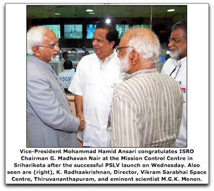 ISRO congrats on PSLV launch