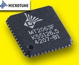 Microtune logo + tuner chip