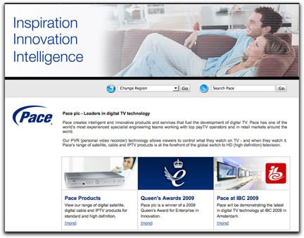 Pace homepage