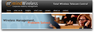 mindWireless website banner