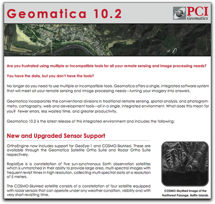 PCI Geomatica 10.2 page