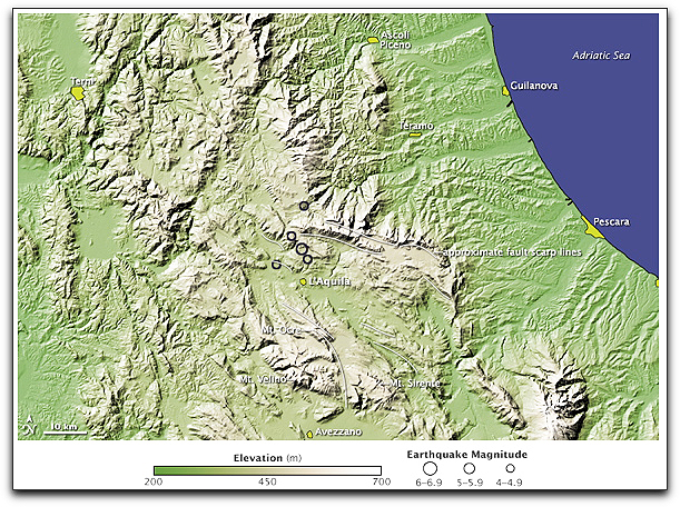NASA Italian quake area
