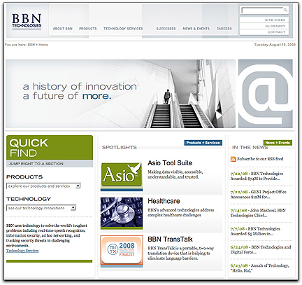BBN Technologies homepage