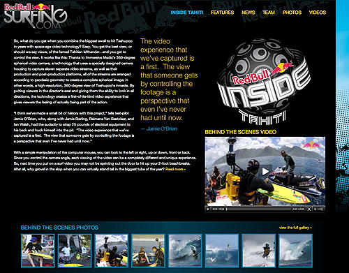 Red Bull Surfing home page