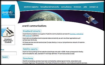 Avanti Communications homepage