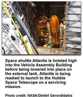 Space Shuttle Atlantis prep'd for Hubble