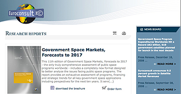 Euroconsult Gov Space Markets report page
