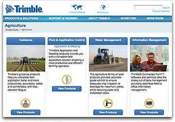 Trimble agriculture homepage