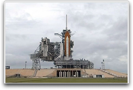 Space shuttle Endeavour is revealed on Launch Pad
