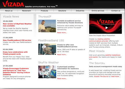 Vizada homepage