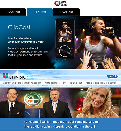 Viva Vision + Univision banner logos
