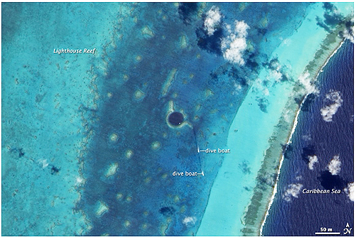 Great Blue Hole, Belize, NASA