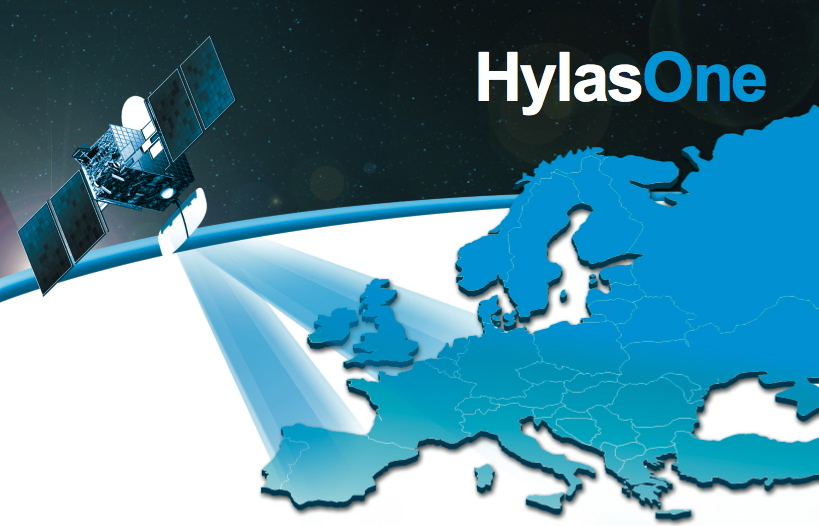 HylasOne satellite + logos