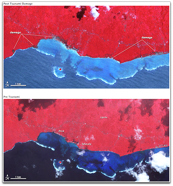 Tsunami Samoa NASA Terra