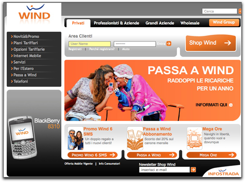 WIND homepage