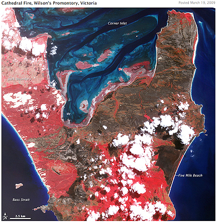 Cathedral Fire Australia (NASA Terra)