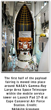 NASA GLAST telescope inside fairing