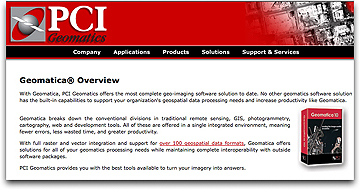 PCI Geomatics Geomatica page