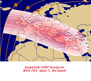 SES NEW SKIES NSS-703 Spot Beam 1 Map