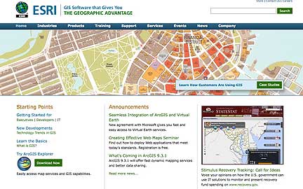 ESRI homepage