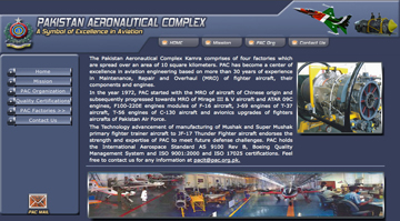 Pakistan Aeronautical Complex homepage
