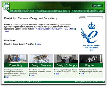 Plextek homepage