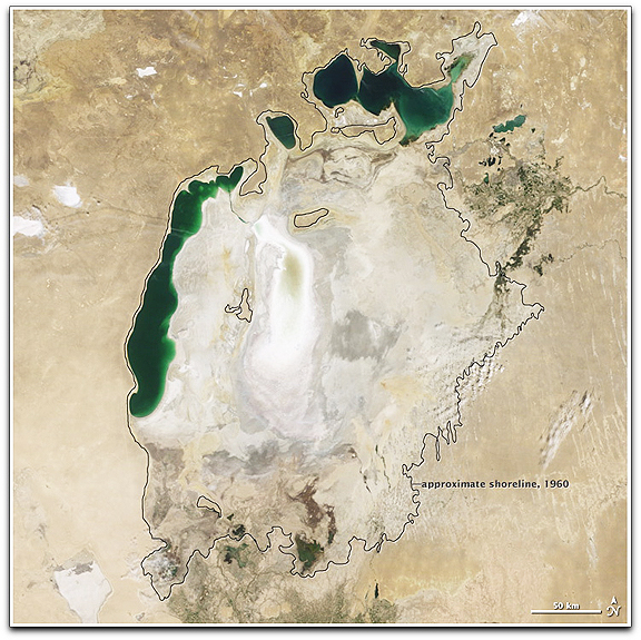 The Aral Sea (NASA Aqua)