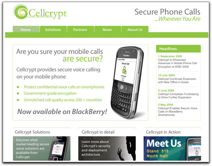 Cellcrypt homepage