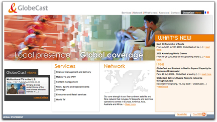 GlobeCast homepage