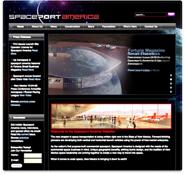 Spaceport America homepage