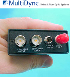 MultiDyne logo + Fiber Optic link