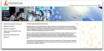 GlobeCast's Services homepage