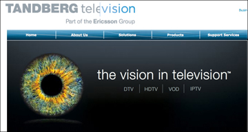 TANDBERG TV homepage banner