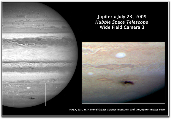 Hubble Jupiter collision (NASA ESA)