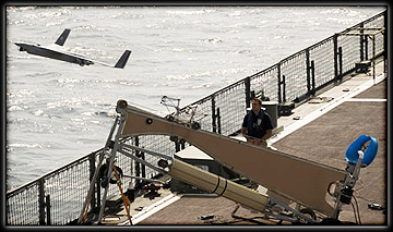 Boeing ScanEagle UAS launched from ship