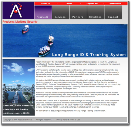 Absolute Maritime LRIT webpage