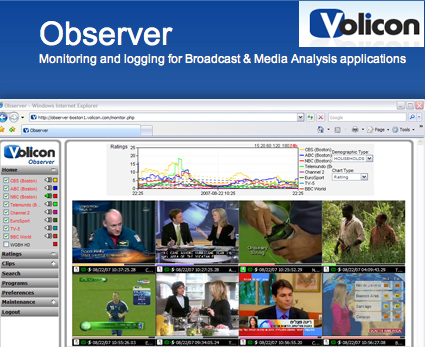 Volicon logo + Observer screen shot