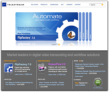Telestream homepage