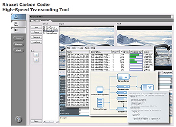 Harmonic's Rhozet Carbon Coder screen