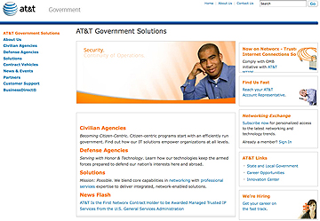 AT&T Gov Svcs homepage
