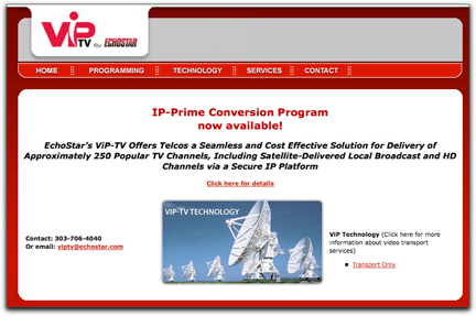 EchoStar ViP-TV homepage