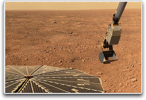 NASA's Phoenix Lander's solar panel + robotic arm