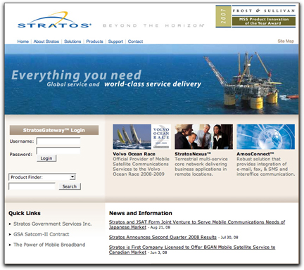 Stratos Global homepage